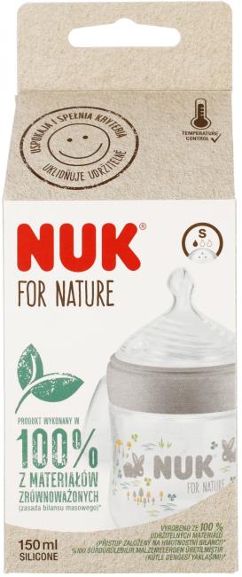 NUK Butelka ze smoczkiem silikonowym 150 ml S For Nature popielata 10743076
