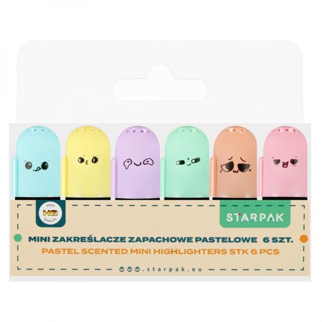 Zakreślacz mini zapachowy pastelowy 6 kolorów STARPAK 518460