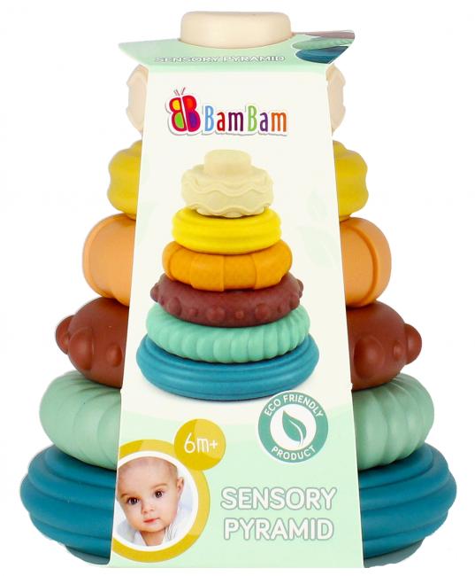 Piramidka edukacyjna pastelowa  BAM BAM 500692