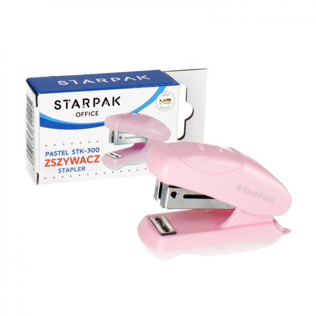 Zszywacz mini 20k 24/6 26/6 pastelowy różowy STARPAK 519779