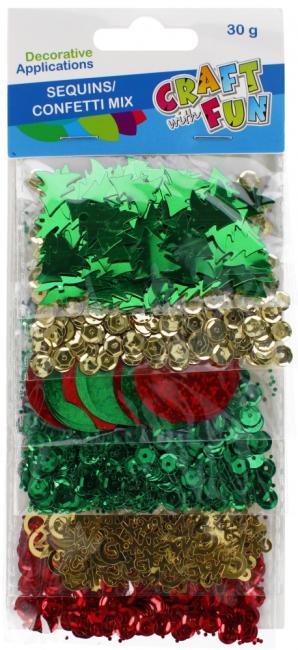 Cekiny metaliczne okrągłe mix 6 wzorów mix kolorów CRAFT WITH FUN 521600