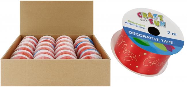 Taśma dekoracyjna ozdobna czerwona Boże Narodzenie CRAFT WITH FUN 521605