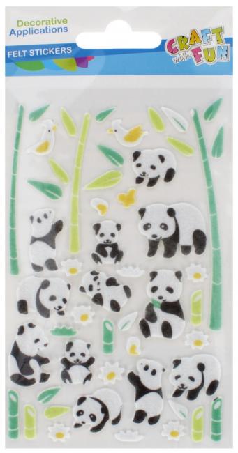 Ozdoba dekoracyjna filcowa samoprzylepne Pandy CRAFT WITH FUN 521614