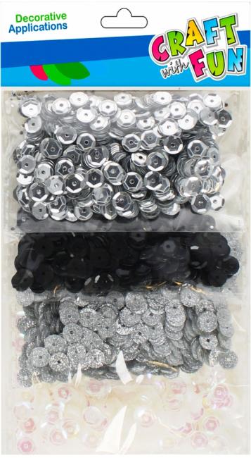 Cekiny gładkie okrągłe 7mm mix 4 wzorów CRAFT WITH FUN 521639