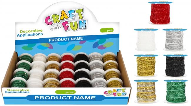 Taśma dekoracyjna aksamitna 1M/1cm mix kol CRAFT WITH FUN  521679