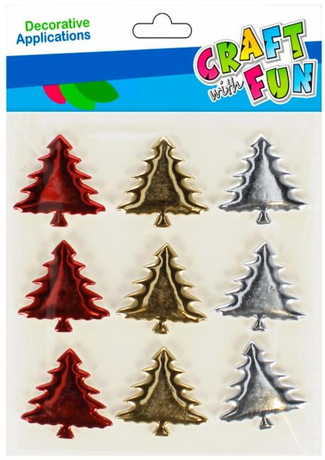 Naklejki Choinka metalik 9 szt. Boże Narodzenie CRAFT WITH FUN 521556