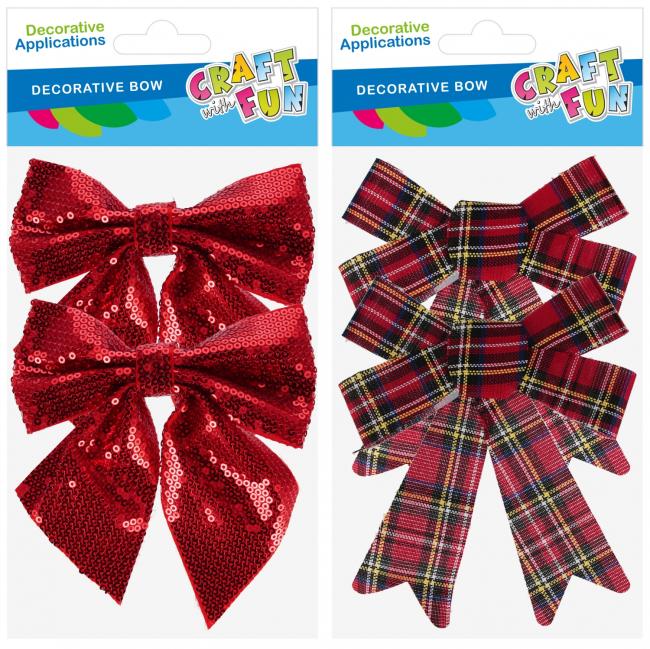 Ozdoba Kokarda 2szt. mix kol. Boże Narodzenie CRAFT WITH FUN 521557