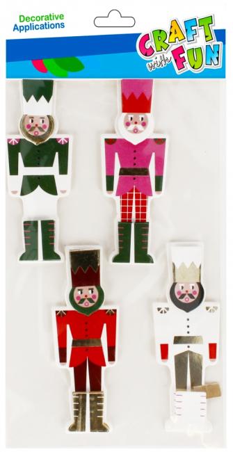 Naklejki 3D Dziadek do orzechów 4 szt. Boże Narodzenie CRAFT WITH FUN 521565