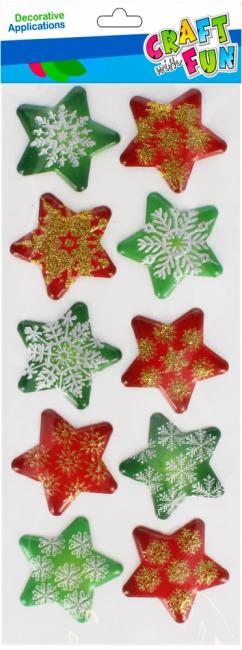 Naklejki Gwiazdki 10 szt. puffy Boże Narodzenie CRAFT WITH FUN 521659