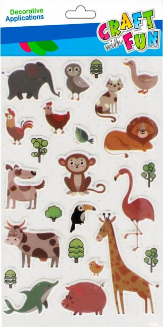 Ozdoba dekoracyjna samoprzylepna Zwierzęta 24szt. CRAFT WITH FUN 521670