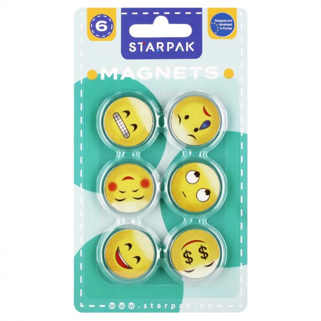 Magnesy Emotikony 33mm op.6szt. STARPAK 528365