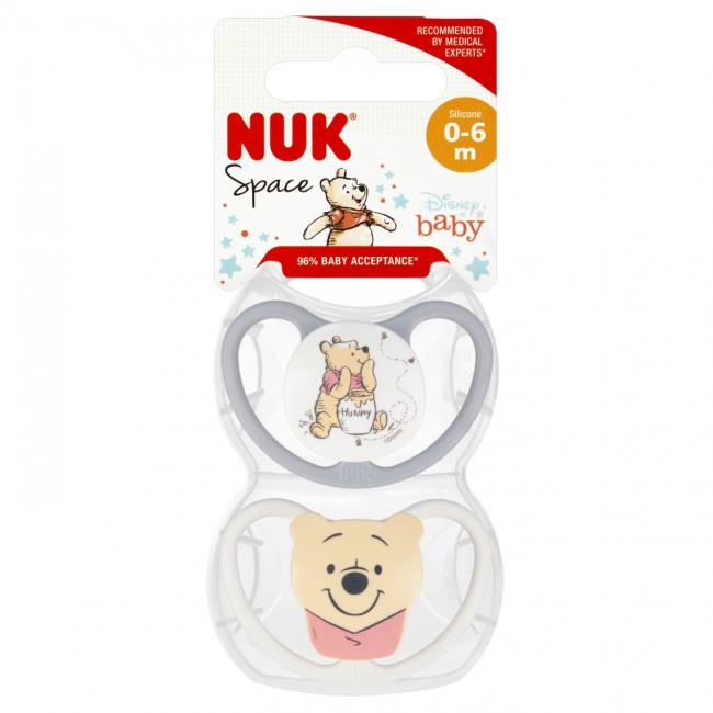 NUK Smoczek uspokajający silikonowy 0-6m Space Disney Kubuś Puchatek op.2 szt. 10730907