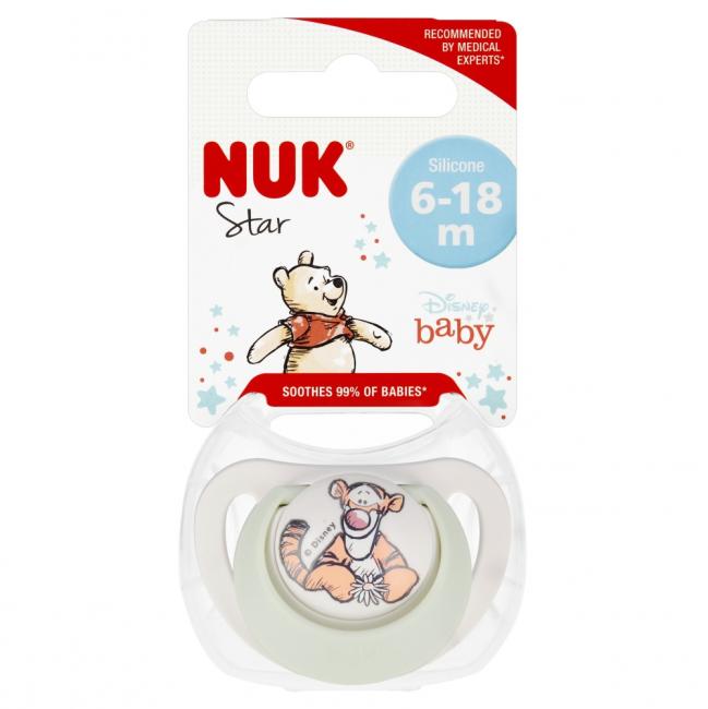 NUK Smoczek uspokajający silikonowy 6-18m Star Tygrysek 10736939