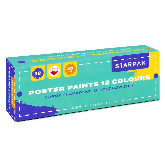 Farby plakatowe 12 kolorów 20ml School2 STARPAK 533629