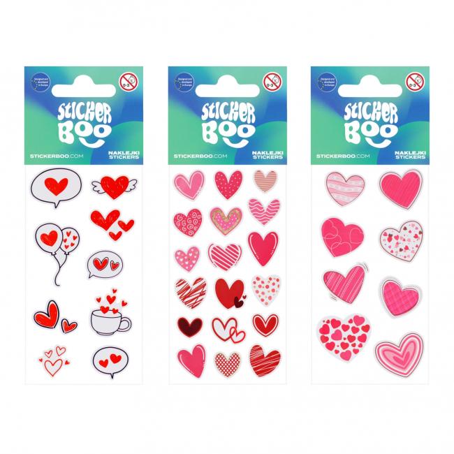 Naklejki 6x18 cm Serca Walentynki STICKER BOO 534613