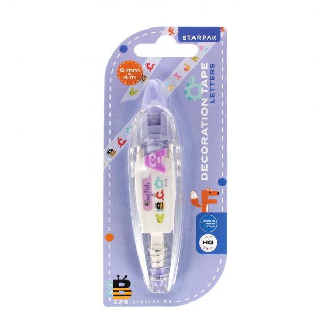Taśma dekoracyjna 6mmx4m Literki STARPAK 529938