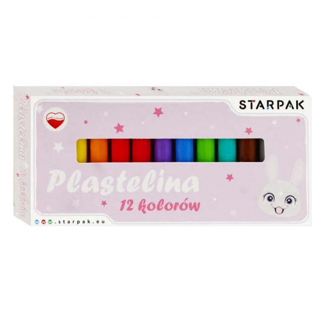 Plastelina 12 kolorów Rabbit STARPAK 536771