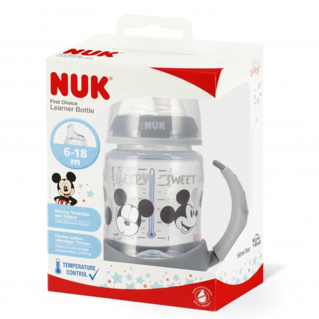 NUK Butelka 150 ml 6m  z uchwytem First Miki popiel 10215337
