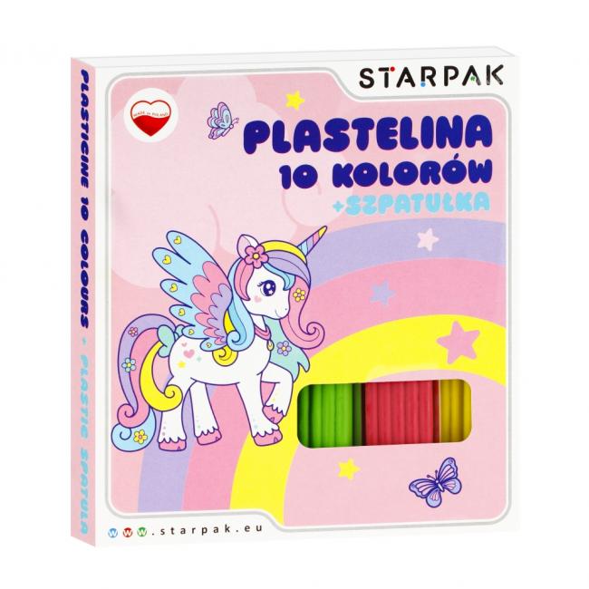 Plastelina 10 kolorów falista ze szpatułką Unicorn STARPAK 536881
