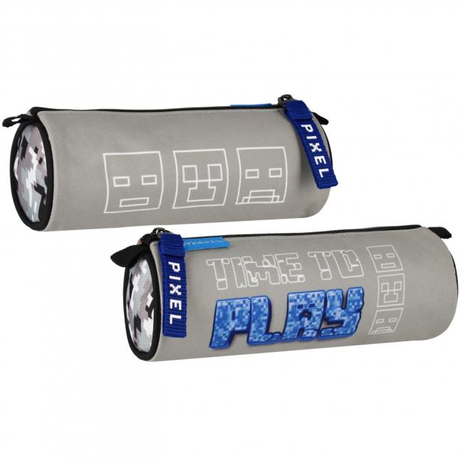 Piórnik tuba 1zamek Pixel szary STARPAK 527231