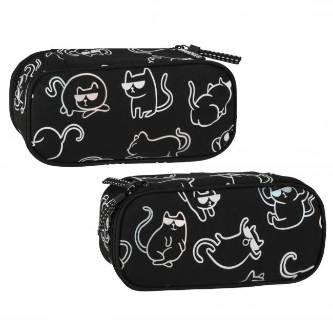 Piórnik saszetka owalna 1zamek Kot holo STARPAK 527254