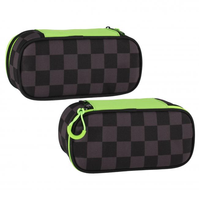 Piórnik saszetka owalna 1zamek Szachownica czarna STARPAK 527260