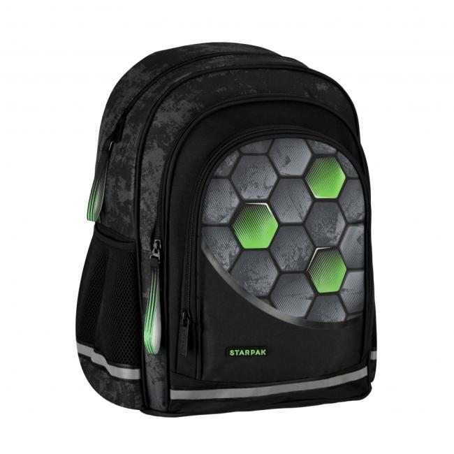 Plecak szkolny Football piłka zielony STARPAK 527190