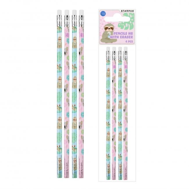 Ołówek z gumką HB Koala op. 4 szt. STARPAK 536331