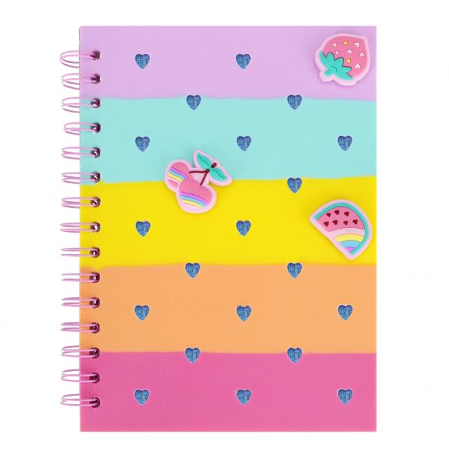 Kołonotes silikon A5 gruba linia Fruits  STARPAK 537167