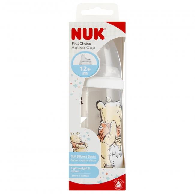 NUK Kubek niekapek 300 ml 12m  Active Cup silikon popielaty Kubuś  10751101