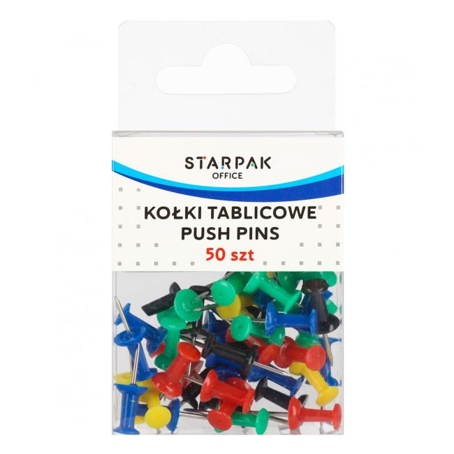 Kołki tablicowe kolorowe 50szt etui STARPAK 540312