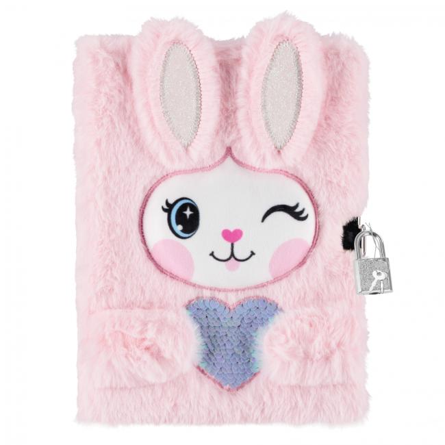 Pamiętnik pluszowy zamykany A5/64 k Rabbit & Heart STARPAK 541490