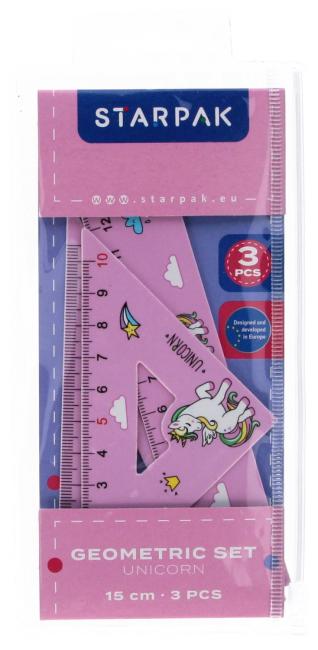 Zestaw szkolny geometryczny 3el. 15cm Unicorn STARPAK 538972