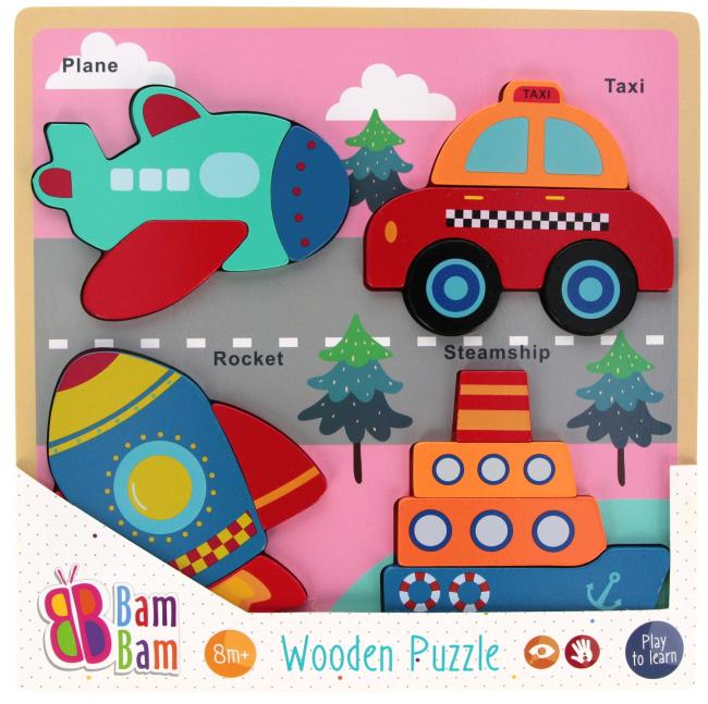 Układanka drewniana Pojazdy BAM BAM 541642