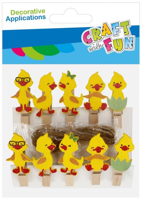 Drewniane spinacze Kurczaczek 10szt. Wielkanoc CRAFT WITH FUN 531735