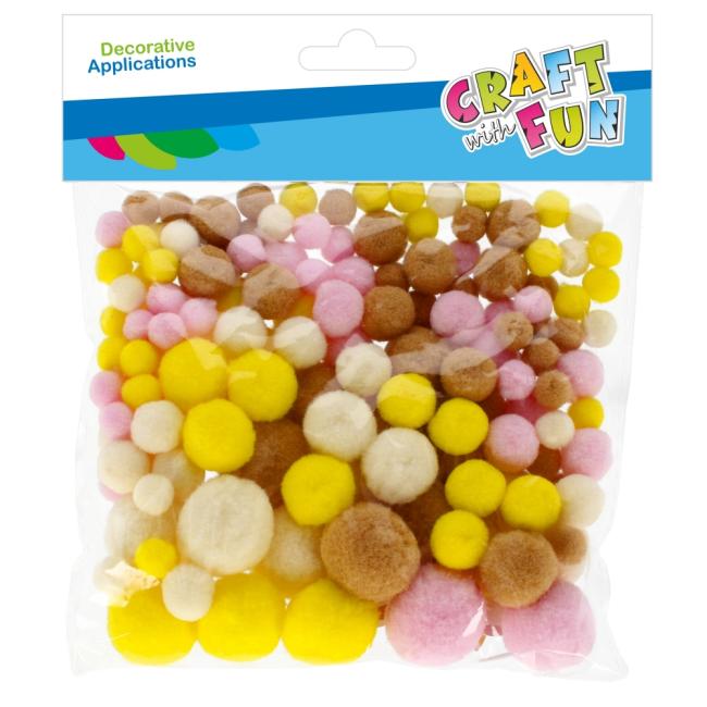 Ozdoba dekoracyjna Pompon 140szt mix kolor CRAFT WITH FUN 531817