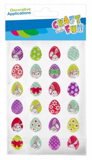 Ozdoba dekoracyjna naklejki Puffy Pisanki 24szt. Wielkanoc CRAFT WITH FUN 531731