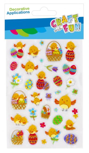 Ozdoba dekoracyjna naklejki Kurczaczek 34szt Wielkanoc CRAFT WITH FUN 531737