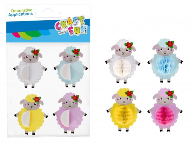 Ozdoba dekoracyjna naklejki Owieczki harmonijka 4szt. Wielkanoc CRAFT WITH FUN 531800