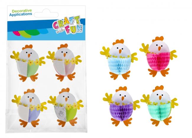 Ozdoba dekoracyjna naklejki harmonijkowe Kurczak 4szt. Wielkanoc CRAFT WITH FUN 531802