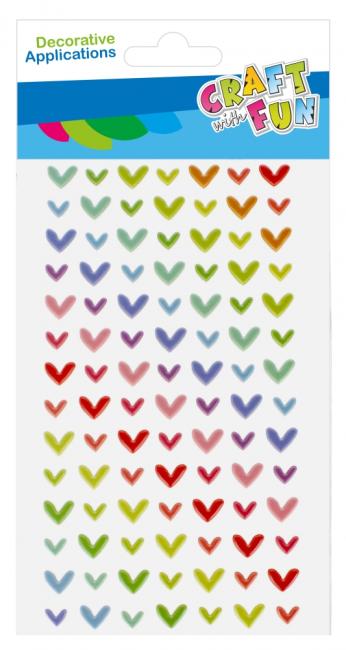 Ozdoba dekoracyjna naklejki Puffy Serca tęczowe 98szt Walentynki CRAFT WITH FUN 531834