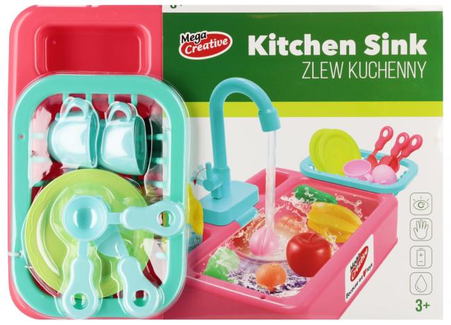 Zestaw kuchenny Nella zlew różowy plus akcesoria MEGA CREATIVE 549845