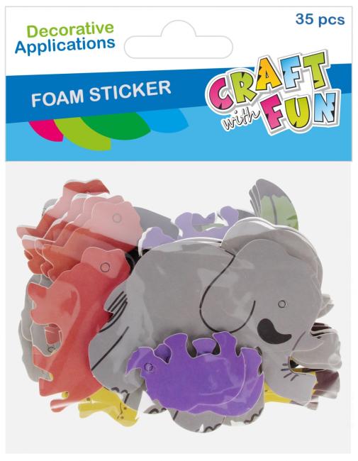Ozdoba dekoracyjna samoprzylepna EVA  ZOO op,35szt.CRAFT WITH FUN 545736