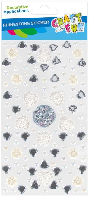 Ozdoby dekoracyjne samoprzylepne Kryształki Srebrne Mix wzorów CRAFT WITH FUN 545774