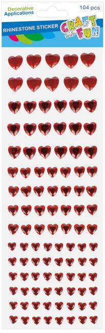 Ozdoby dekoracyjne samoprzylepne Kryształki Serce op104szt. Walentynki CRAFT WITH FUN 545776