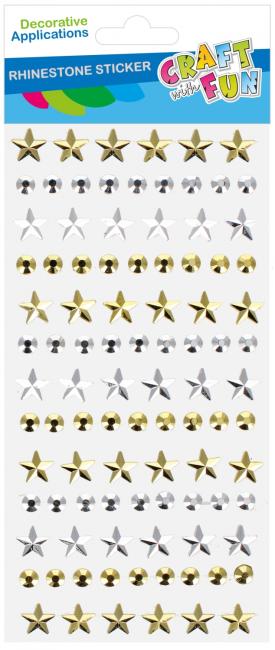 Ozdoby dekoracyjne samoprzylepne Kryształki Srebrne/Złote CRAFT WITH FUN 545779