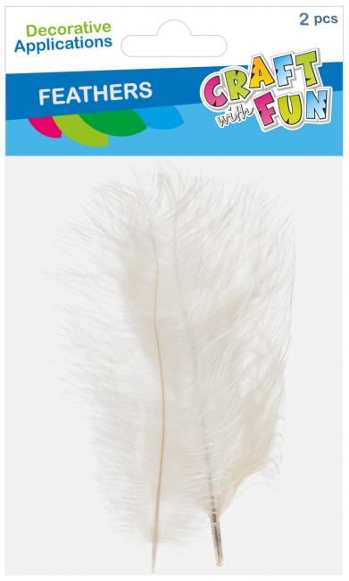 Ozdoba dekoracyjna Piórka  białe 15-20CM op.2szt. CRAFT WITH FUN 545786
