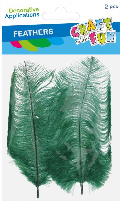 Ozdoba dekoracyjna Piórka  zielone 15-20CM op.2szt. CRAFT WITH FUN 545787