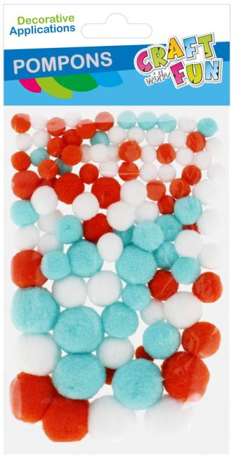 Pompony dekoracyjne mix 100szt/3kol CRAFT WITH FUN 545791
