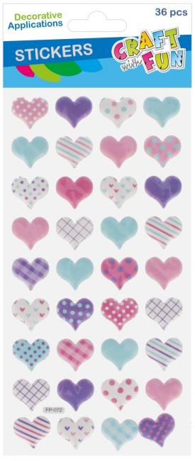 Ozdoba dekoracyjna naklejki Puffy Serce op36 szt. Walentynki CRAFT WITH FUN 545809